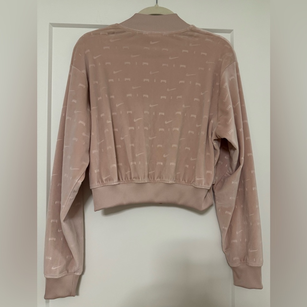 Nike Air Women's Velour Pink Bomber Jacket - Picture 2 of 8